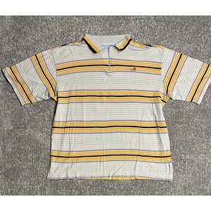 Vintage Y2K Lot29 Polo Shirt Mens Large Daffy Duck Striped Collared